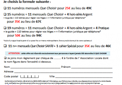 Offre promotionnelle: votre premier abonnement au magazine.