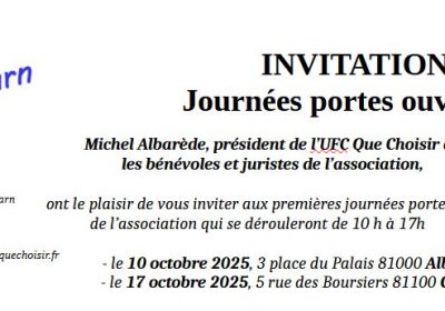 Soyez bienvenus aux premières Portes Ouvertes de l’UFC Que Choisir du TARN